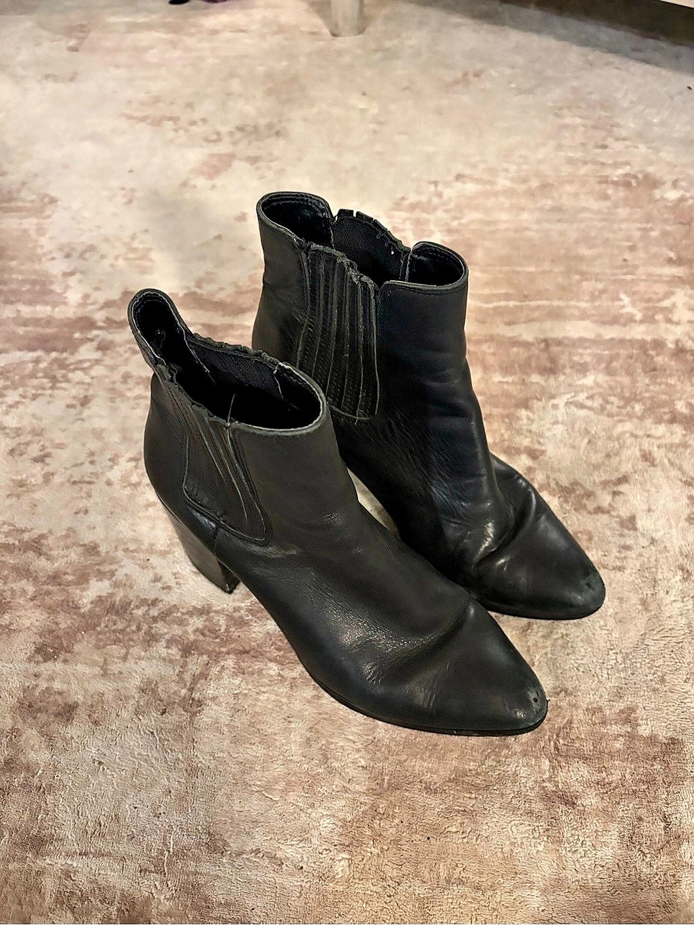 Steve Madden Black Pointed-Toe Ankle Boots